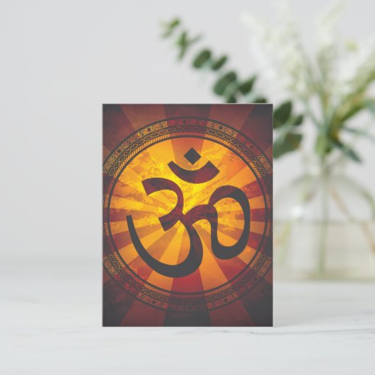  om-symbool afdrukken briefkaart (Staand voorkant)