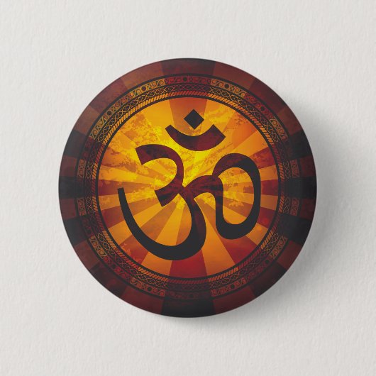 om-symbool afdrukken ronde button 5,7 cm (Voorkant)