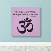 OM symbool - Boeddha citaat Canvas Afdruk (Insitu (Houten vloer))