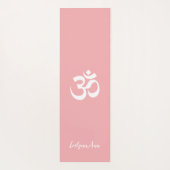 OM symbool Coral Pink gepersonaliseerde naam of ge Yogamat (Achterkant)
