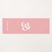 OM symbool Coral Pink gepersonaliseerde naam of ge Yogamat (Voorkant (horizontaal))