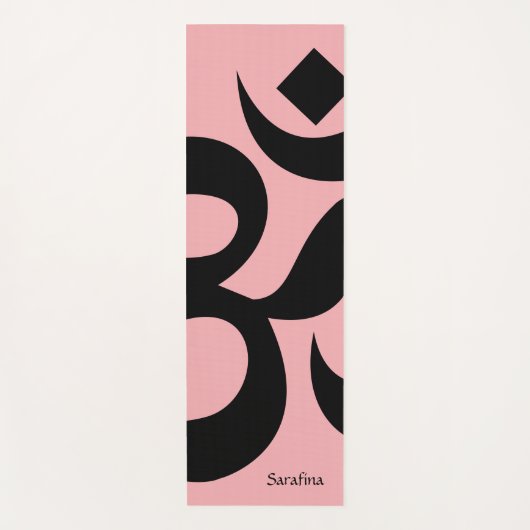 Om Symbool Coral Roze Omkeerbaar Yogamat (Voorkant)