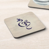 OM-symbool en Butterfly - waterverf Bier Onderzetter (Linkerzijde)