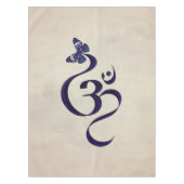 OM-symbool en Butterfly - waterverf Tafelkleed (Voorkant)