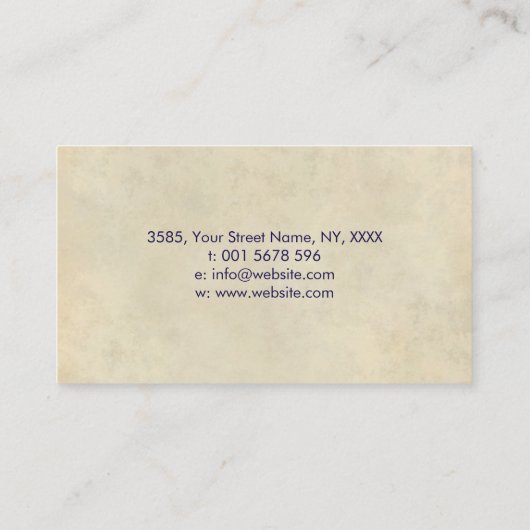 OM-symbool en Butterfly - waterverf Visitekaartje (Achterkant)