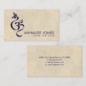 OM-symbool en Butterfly - waterverf Visitekaartje (Voorkant / Achterkant)