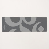 OM symbool grijs gepersonaliseerde naam omkeerbaar Yogamat (Achterkant (horizontaal))