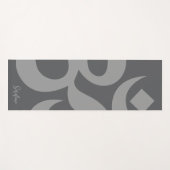 OM symbool grijs gepersonaliseerde naam omkeerbaar Yogamat (Voorkant (horizontaal))