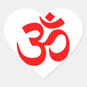 Om Symbool Hart Sticker