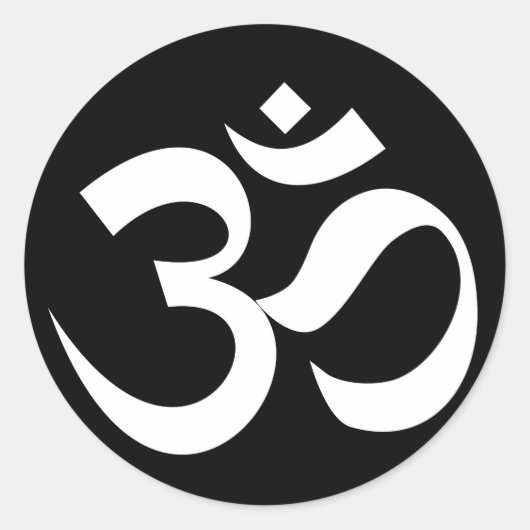 om symbool heilig boeddhisme religie zen yoga ronde sticker (Voorkant)