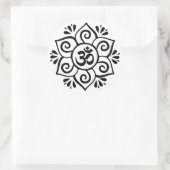 Om symbool in lotusbloemblaadje mandala ronde sticker (Tas)