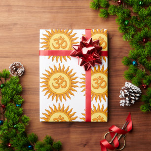 Om Symbool in Stralende Zon Spiritueel Hindoe Ontw Cadeaupapier