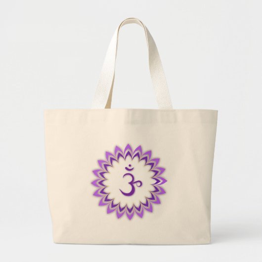 Om Symbool / Kroon Chakra Grote Tote Bag (Voorkant)