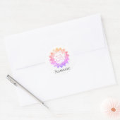 *~* OM Symbool Lotus Bloem Mandala Spiritueel Ronde Sticker (Envelop)