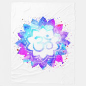 *~* OM-symbool Lotus Flower Mandala White New age Fleece Deken (Voorkant)