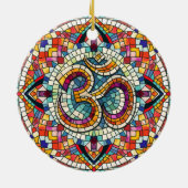 OM Symbool Lotus Mandala Mozaïek Keramisch Ornament (Achterkant)