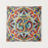 OM Symbool Lotus Mandala Mozaïek Wandkleed (Voorkant)