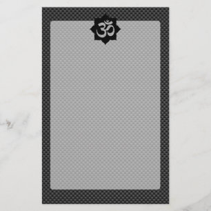 OM-symbool Lotus spiritualiteit in koolstofvezelst Briefpapier