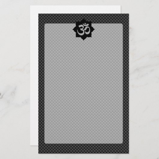 OM-symbool Lotus spiritualiteit in koolstofvezelst Briefpapier (Voorkant / Achterkant)