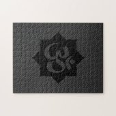 OM-symbool Lotus spiritualiteit in koolstofvezelst Legpuzzel (Horizontaal)
