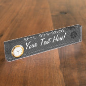 OM-symbool Lotus spiritualiteit in koolstofvezelst Naambordje (Zijkant)