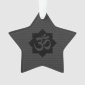 OM-symbool Lotus spiritualiteit in koolstofvezelst Ornament (voorkant)