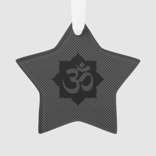 OM-symbool Lotus spiritualiteit in koolstofvezelst Ornament (voorkant)