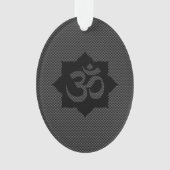 OM-symbool Lotus spiritualiteit in koolstofvezelst Ornament (voorkant)