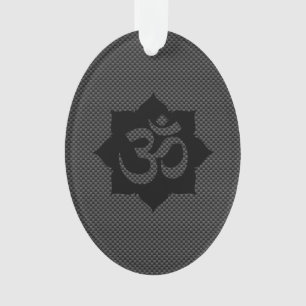 OM-symbool Lotus spiritualiteit in koolstofvezelst Ornament
