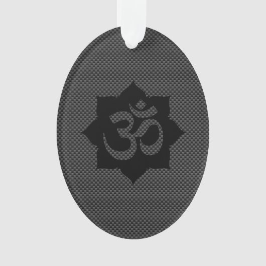 OM-symbool Lotus spiritualiteit in koolstofvezelst Ornament (voorkant)