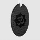 OM-symbool Lotus spiritualiteit in koolstofvezelst Ornament (voorkant)