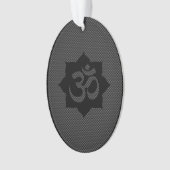 OM-symbool Lotus spiritualiteit in koolstofvezelst Ornament (voorkant)