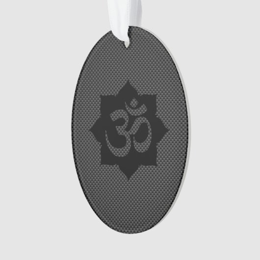 OM-symbool Lotus spiritualiteit in koolstofvezelst Ornament (voorkant)