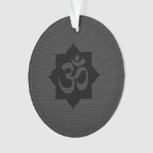 OM-symbool Lotus spiritualiteit in koolstofvezelst Ornament (voorkant)