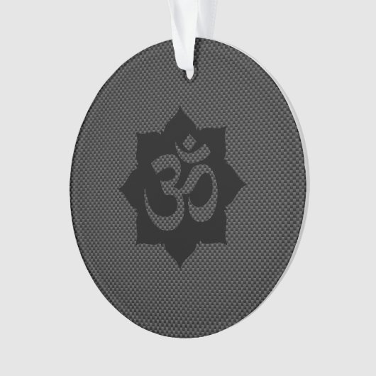 OM-symbool Lotus spiritualiteit in koolstofvezelst Ornament (voorkant)