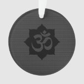 OM-symbool Lotus spiritualiteit in koolstofvezelst Ornament (voorkant)