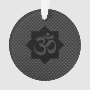 OM-symbool Lotus spiritualiteit in koolstofvezelst Ornament