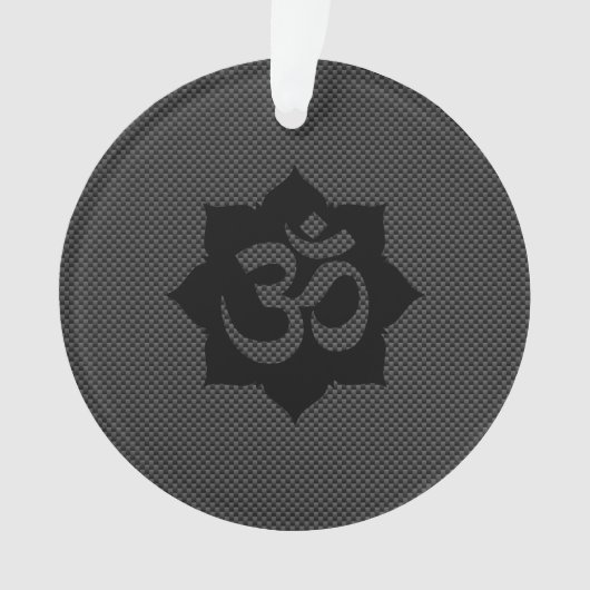 OM-symbool Lotus spiritualiteit in koolstofvezelst Ornament (voorkant)