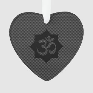 OM-symbool Lotus spiritualiteit in koolstofvezelst Ornament