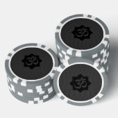 OM-symbool Lotus spiritualiteit in koolstofvezelst Pokerchips (Opstapeling)