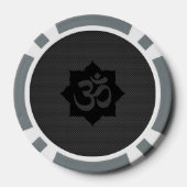 OM-symbool Lotus spiritualiteit in koolstofvezelst Pokerchips (Achterkant)