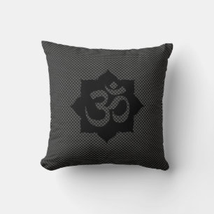 OM Symbool Lotus Spiritualiteit Koolvezeldecor Kussen