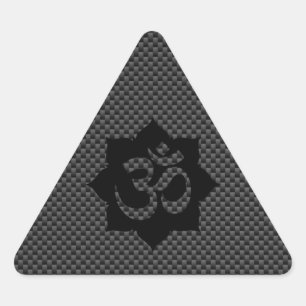 OM Symbool Lotus Spiritualiteit Koolvezeldecor Sticker