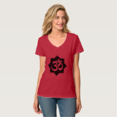 OM Symbool Lotus Spiritualiteit Koolvezeldecor T-shirt (Voorkant volledig)