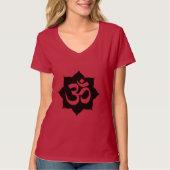 OM Symbool Lotus Spiritualiteit Koolvezeldecor T-shirt (Voorkant)