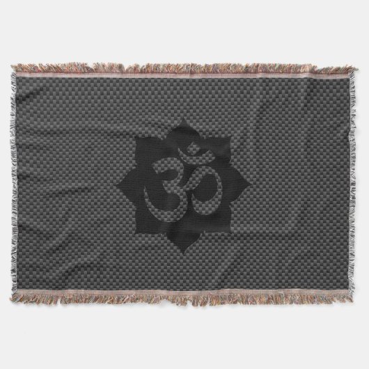 OM Symbool Lotus Spiritualiteit Yoga Carbon Style Deken (Voorkant)