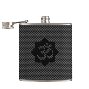 OM Symbool Lotus Spiritualiteit Yoga Carbon Style Heupfles