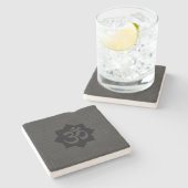 OM Symbool Lotus Spiritualiteit Yoga Carbon Style Stenen Onderzetter (Zijkant)