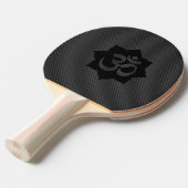 OM Symbool Lotus Spiritualiteit Yoga Carbon Style Tafeltennisbatje (Voorkant Gekanteld)