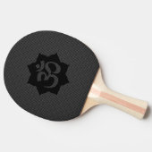 OM Symbool Lotus Spiritualiteit Yoga Carbon Style Tafeltennisbatje (Zijkant)